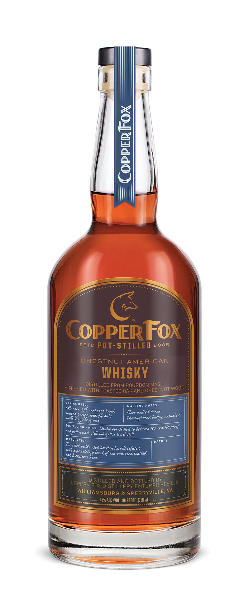 Copper Fox Chestnut American Whisky Copper Fox Williamsburg